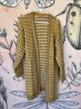 Women’s Open-Front Chunky Knit Cardigan Sweater - Mustard